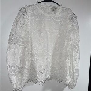 Stellah White Lace Blouse